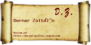 Derner Zoltán névjegykártya